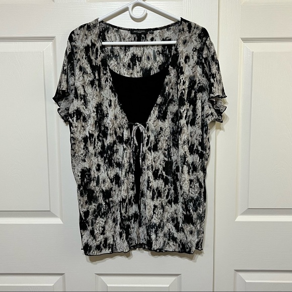 Notations Tops - Notations Plus-Size  Mock 2-Piece Top Size 3X